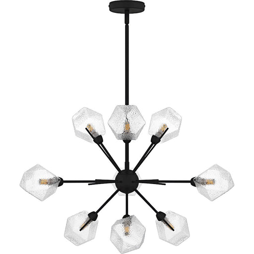 Quoizel Salvador 9Lt Chandelier, Earth Black/Clear Textured