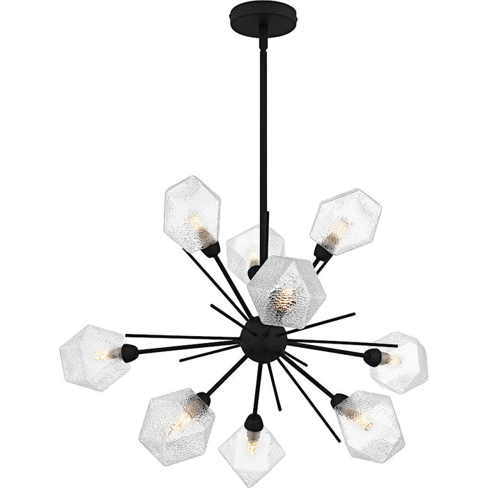 Quoizel Salvador 9Lt Chandelier, Earth Black/Clear Textured
