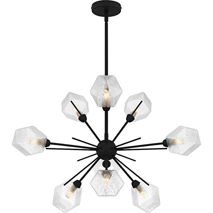 Quoizel Salvador 9Lt Chandelier, Earth Black/Clear Textured