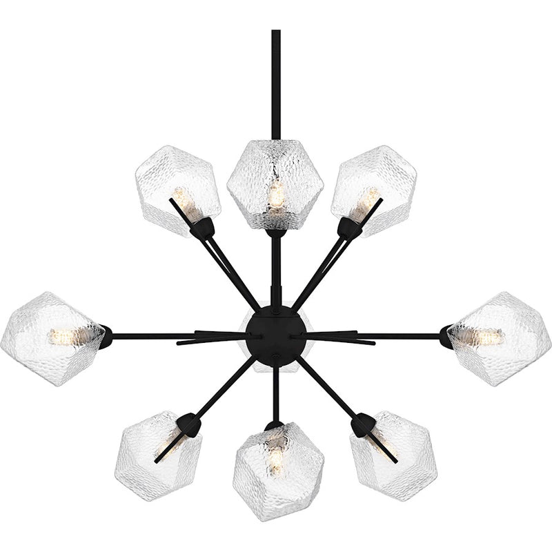 Quoizel Salvador 9Lt Chandelier, Earth Black/Clear Textured