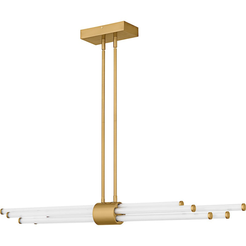 Quoizel Talbott Lt Island Light, Gold/Clear Ribbed Acrylic