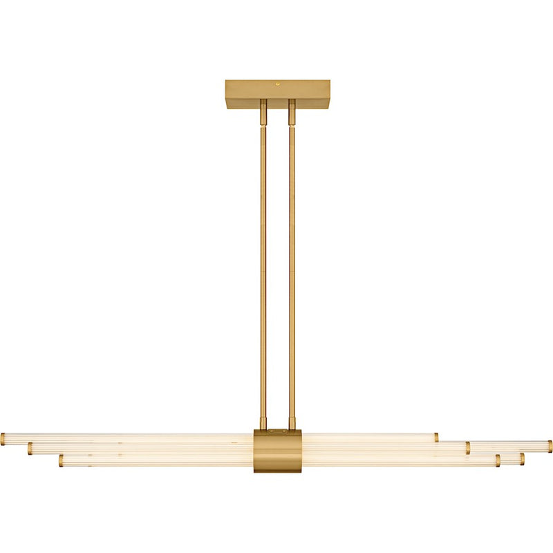 Quoizel Talbott Lt Island Light, Gold/Clear Ribbed Acrylic