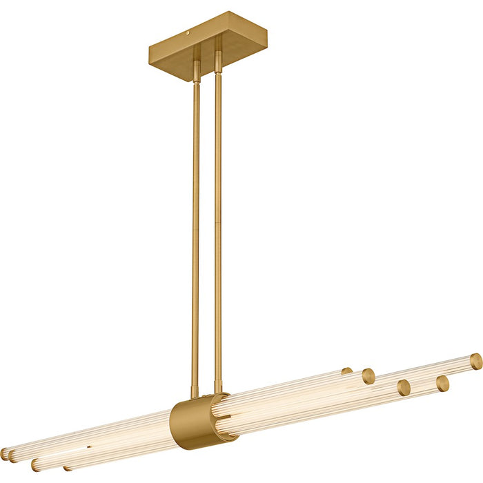 Quoizel Talbott Lt Island Light, Gold/Clear Ribbed Acrylic