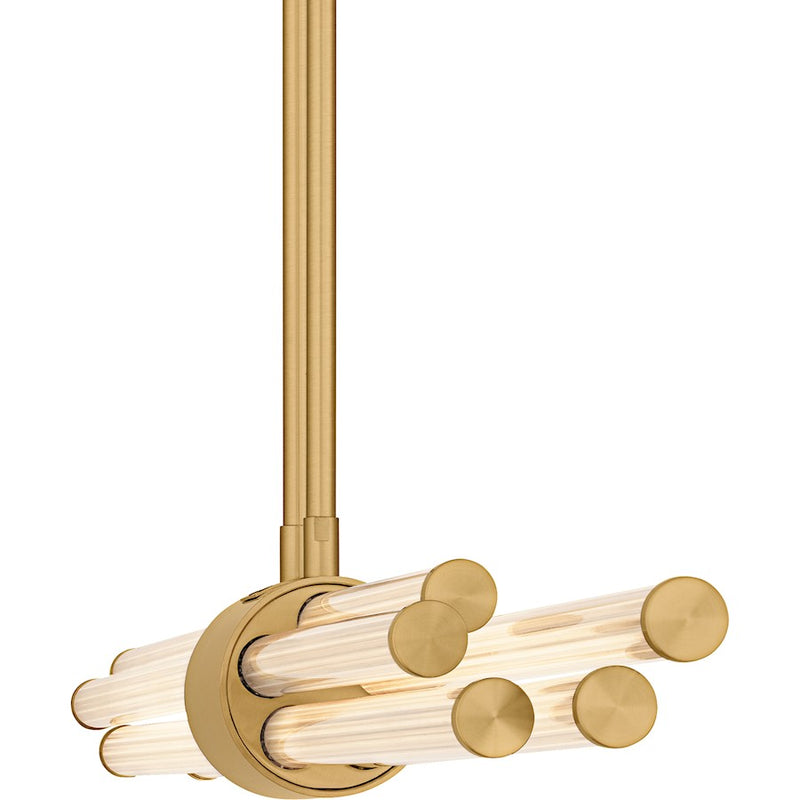 Quoizel Talbott Lt Island Light, Gold/Clear Ribbed Acrylic