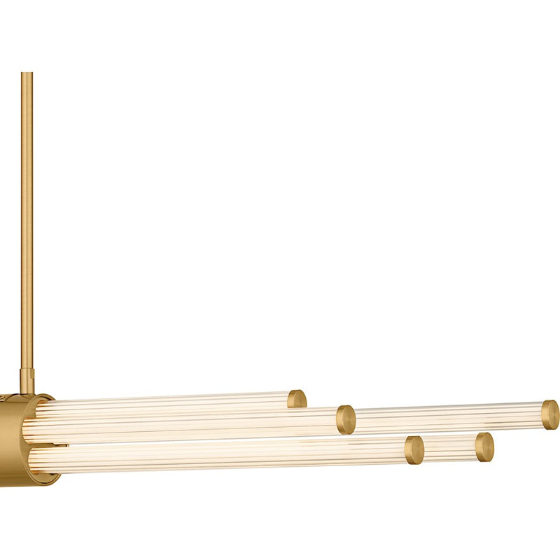 Quoizel Talbott Lt Island Light, Gold/Clear Ribbed Acrylic