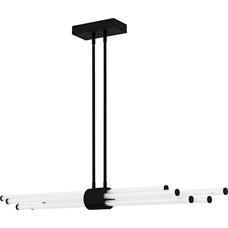 Quoizel Talbott Lt Island Light, Black/Clear Ribbed Acrylic