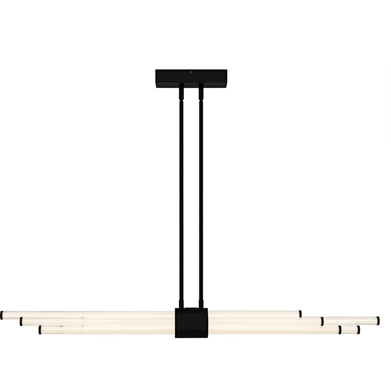 Quoizel Talbott Lt Island Light, Black/Clear Ribbed Acrylic