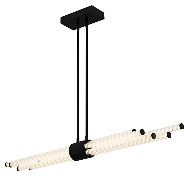 Quoizel Talbott Lt Island Light, Black/Clear Ribbed Acrylic