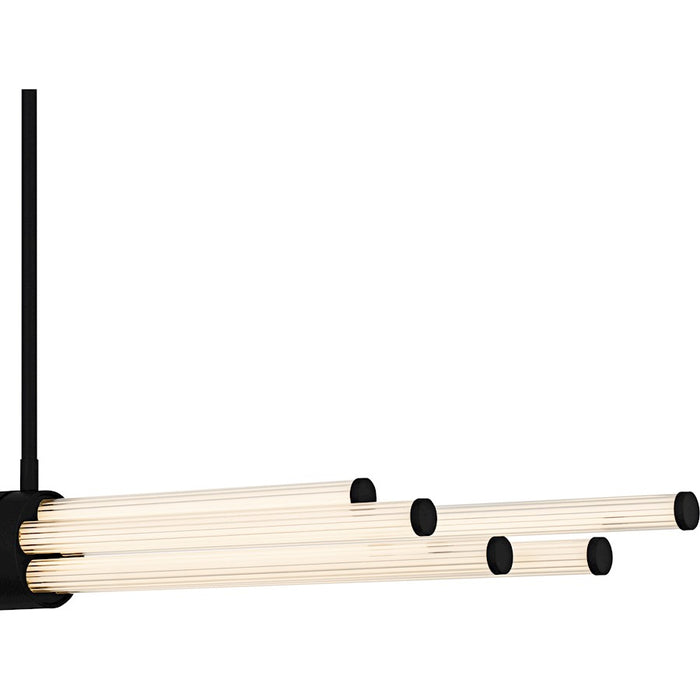 Quoizel Talbott Lt Island Light, Black/Clear Ribbed Acrylic