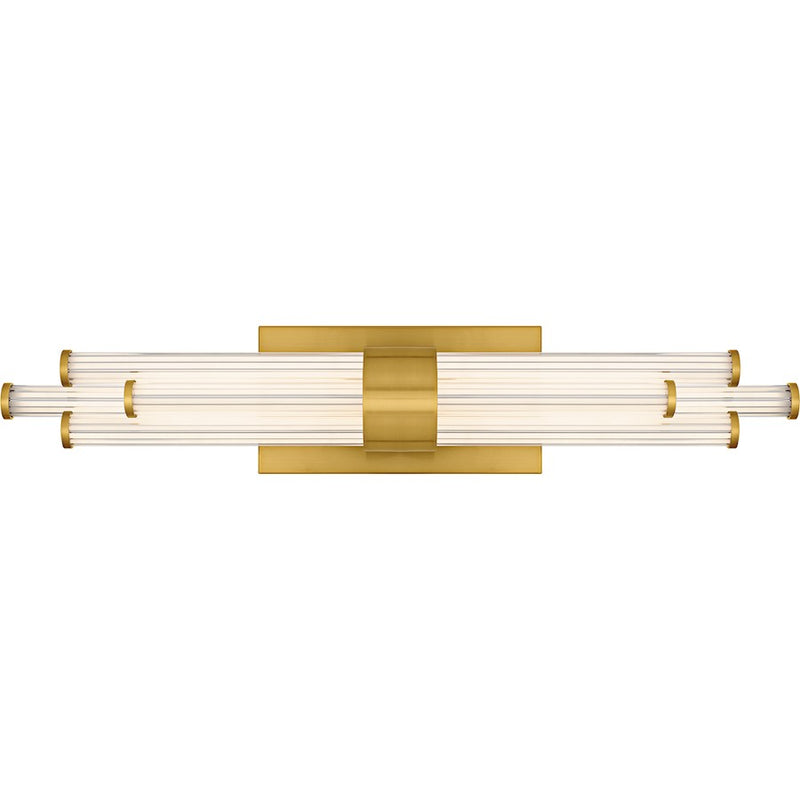 Quoizel Talbott LED 24" Bath Light, Gold/Clear Ribbed Acrylic - PCTAL8624BRG