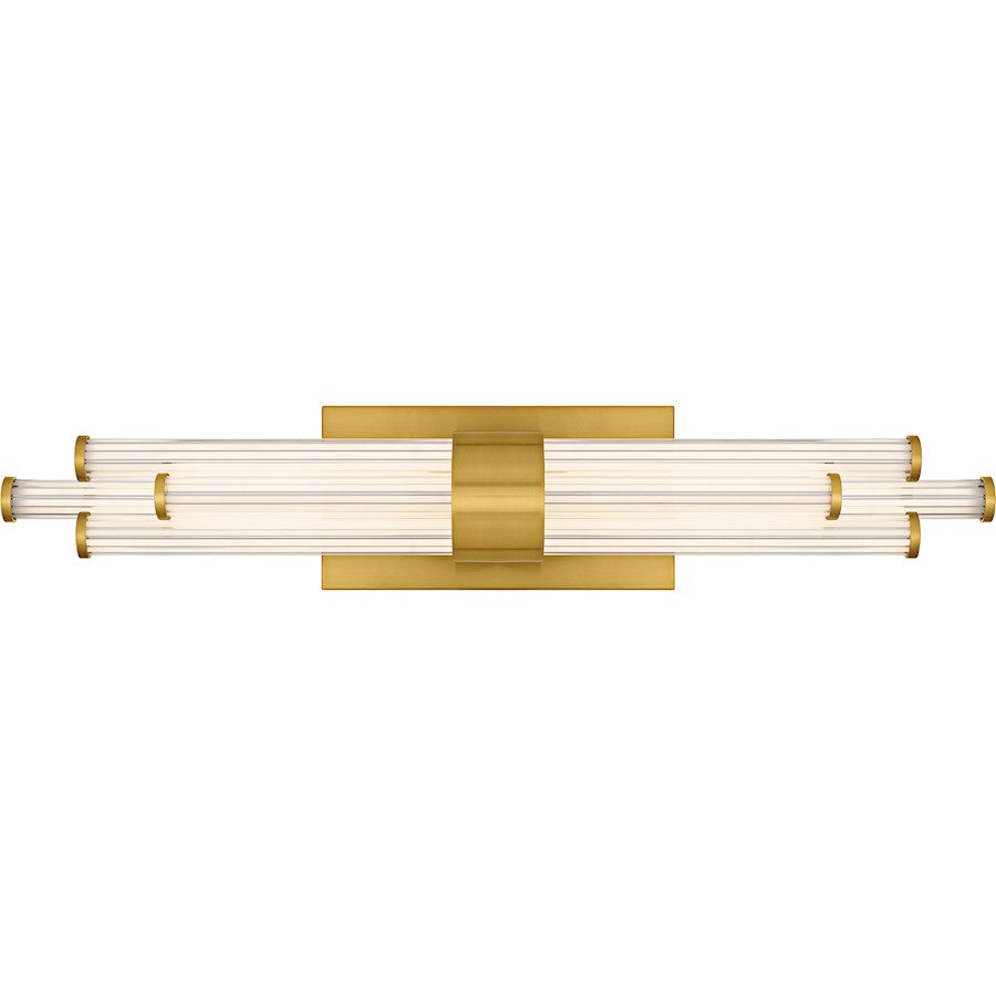 Quoizel Talbott LED 24" Bath Light, Gold/Clear Ribbed Acrylic - PCTAL8624BRG