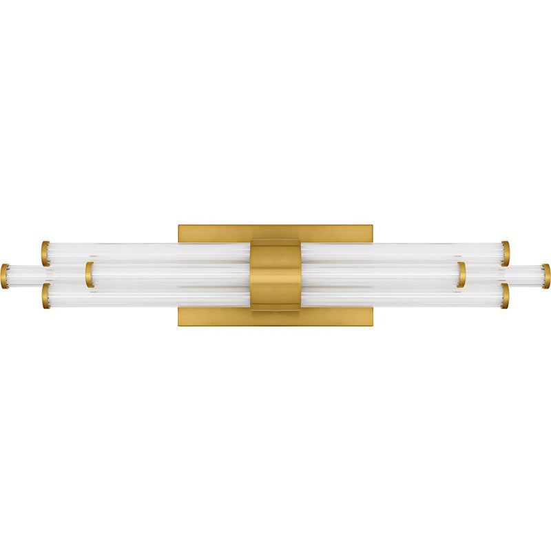 Quoizel Talbott LED 24" Bath Light, Gold/Clear Ribbed Acrylic
