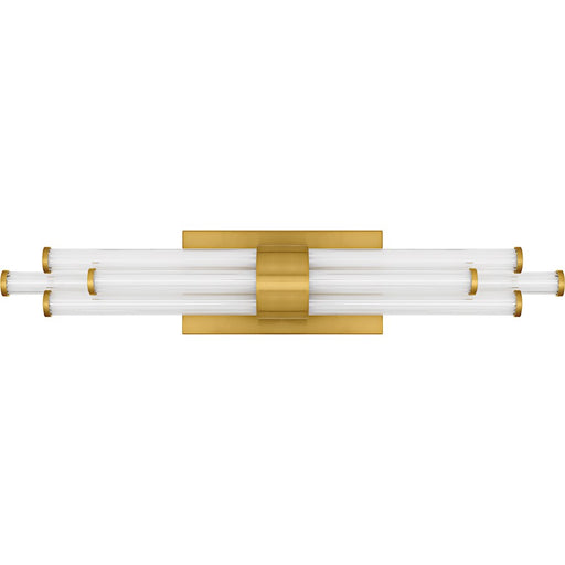 Quoizel Talbott LED 24" Bath Light, Gold/Clear Ribbed Acrylic
