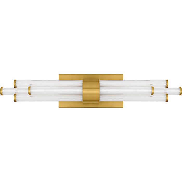 Quoizel Talbott LED 24" Bath Light, Gold/Clear Ribbed Acrylic