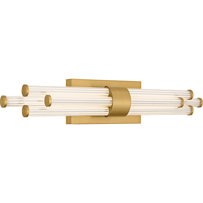 Quoizel Talbott LED 24" Bath Light, Gold/Clear Ribbed Acrylic