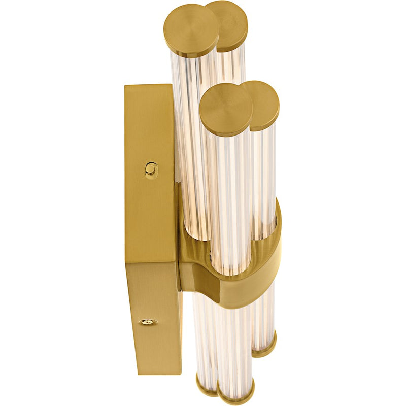 Quoizel Talbott LED 24" Bath Light, Gold/Clear Ribbed Acrylic