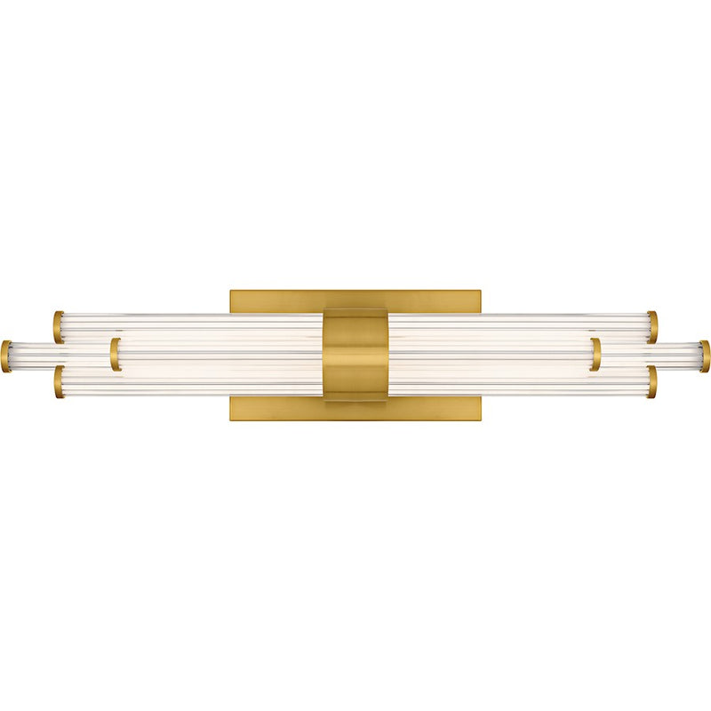 Quoizel Talbott LED 24" Bath Light, Gold/Clear Ribbed Acrylic