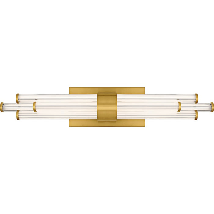 Quoizel Talbott LED 24" Bath Light, Gold/Clear Ribbed Acrylic