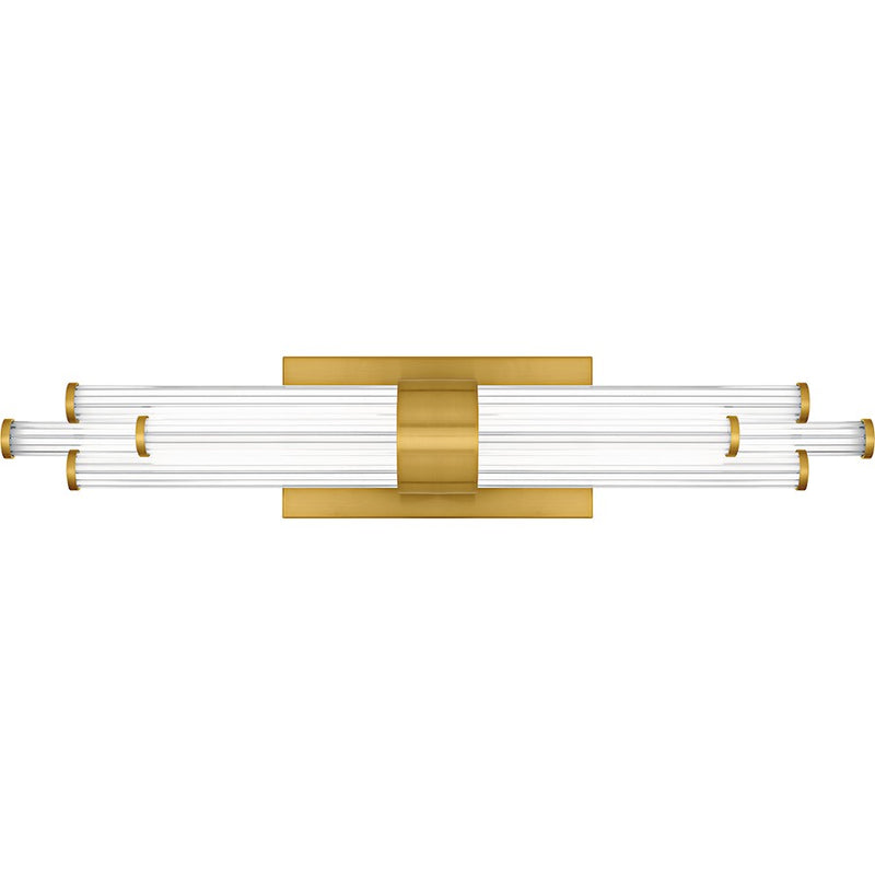 Quoizel Talbott LED 24" Bath Light, Gold/Clear Ribbed Acrylic