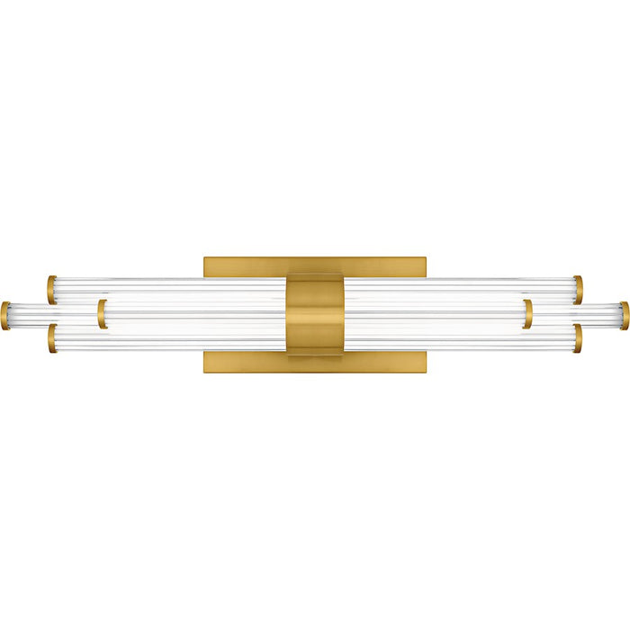Quoizel Talbott LED 24" Bath Light, Gold/Clear Ribbed Acrylic
