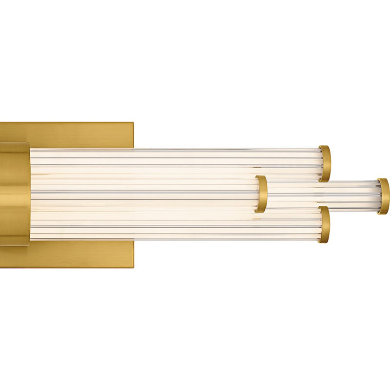 Quoizel Talbott LED 24" Bath Light, Gold/Clear Ribbed Acrylic