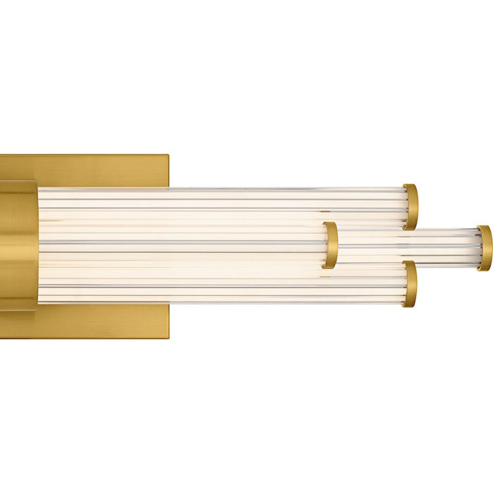Quoizel Talbott LED 24" Bath Light, Gold/Clear Ribbed Acrylic
