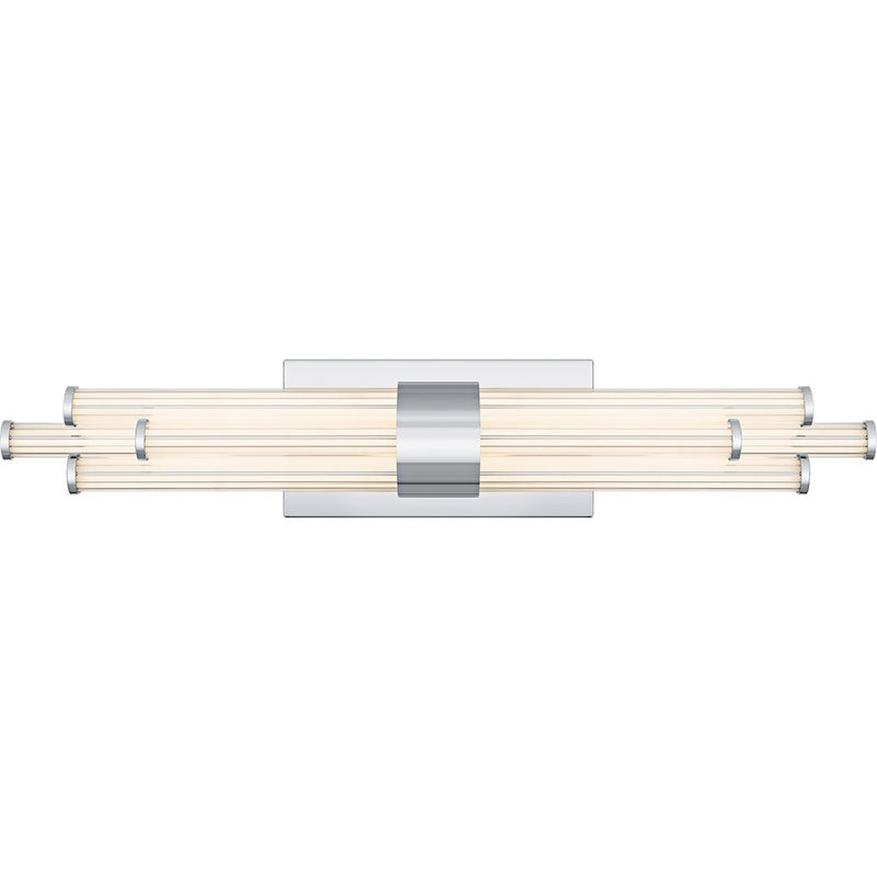 Quoizel Talbott LED 24" Bath Light, Chrome/Clear Ribbed Acrylic - PCTAL8624C