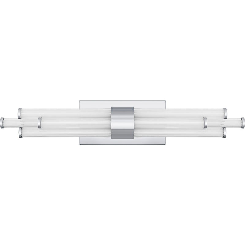 Quoizel Talbott LED 24" Bath Light, Chrome/Clear Ribbed Acrylic