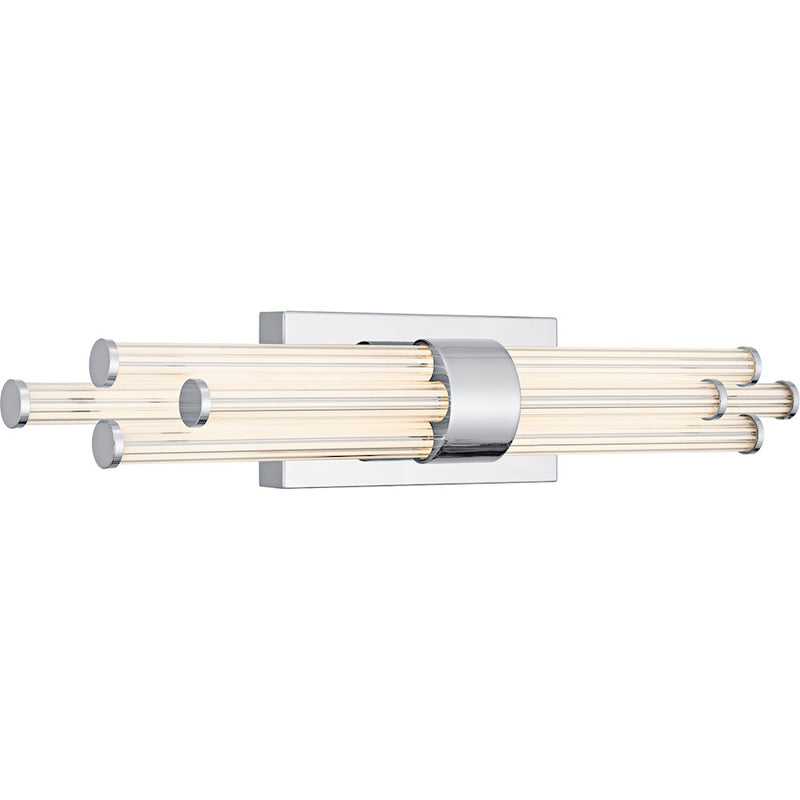 Quoizel Talbott LED 24" Bath Light, Chrome/Clear Ribbed Acrylic