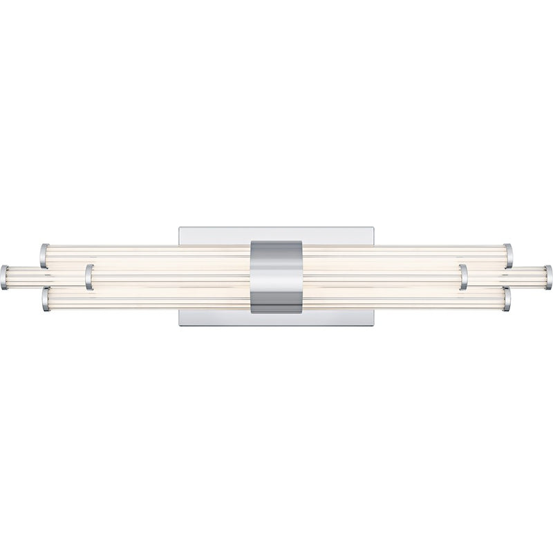 Quoizel Talbott LED 24" Bath Light, Chrome/Clear Ribbed Acrylic