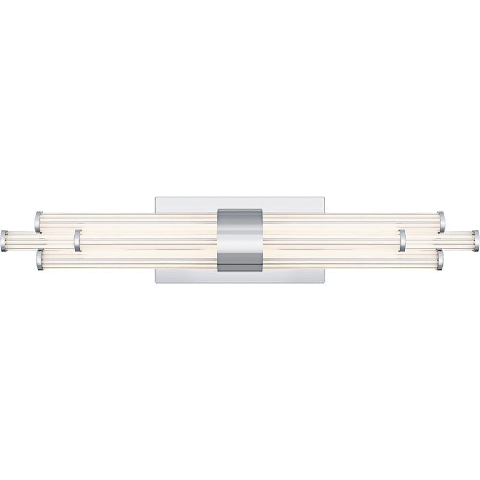 Quoizel Talbott LED 24" Bath Light, Chrome/Clear Ribbed Acrylic