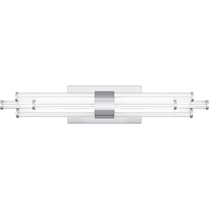 Quoizel Talbott LED 24" Bath Light, Chrome/Clear Ribbed Acrylic