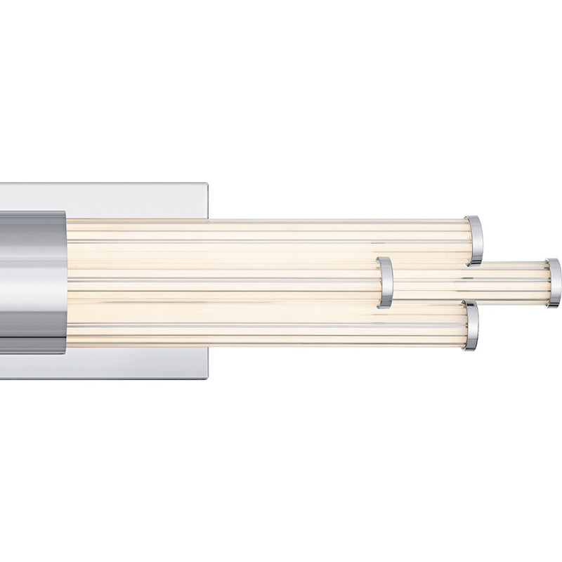 Quoizel Talbott LED 24" Bath Light, Chrome/Clear Ribbed Acrylic