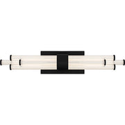 Quoizel Talbott LED 24" Bath Light, Black/Clear Ribbed Acrylic - PCTAL8624MBK