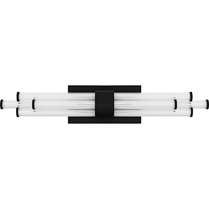 Quoizel Talbott LED 24" Bath Light, Black/Clear Ribbed Acrylic