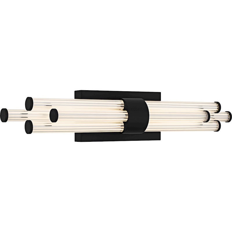 Quoizel Talbott LED 24" Bath Light, Black/Clear Ribbed Acrylic