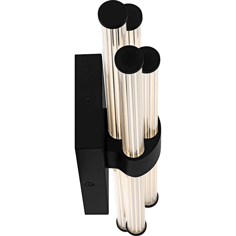 Quoizel Talbott LED 24" Bath Light, Black/Clear Ribbed Acrylic