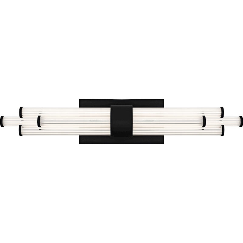 Quoizel Talbott LED 24" Bath Light, Black/Clear Ribbed Acrylic