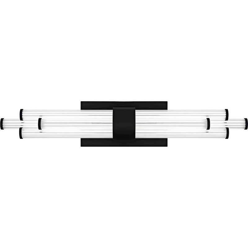 Quoizel Talbott LED 24" Bath Light, Black/Clear Ribbed Acrylic