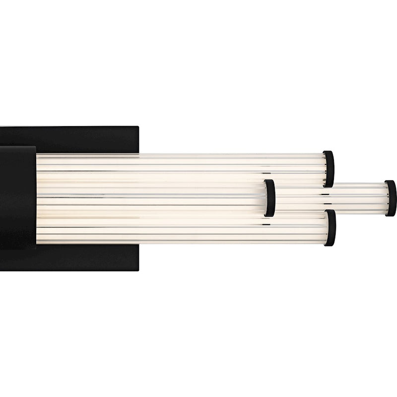 Quoizel Talbott LED 24" Bath Light, Black/Clear Ribbed Acrylic
