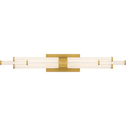 Quoizel Talbott LED 32" Bath Light, Gold/Clear Ribbed Acrylic - PCTAL8632BRG