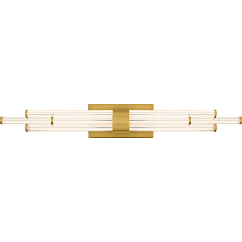 Quoizel Talbott LED 32" Bath Light, Gold/Clear Ribbed Acrylic - PCTAL8632BRG