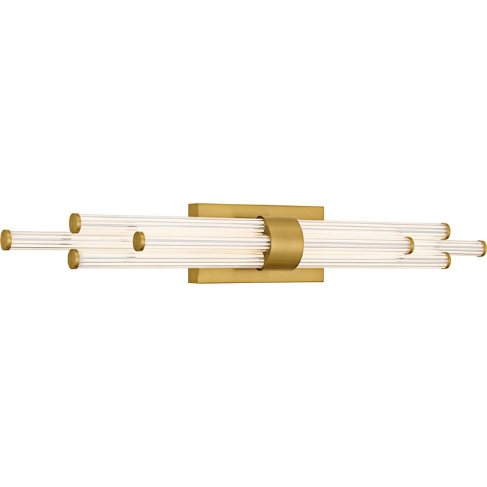 Quoizel Talbott LED 32" Bath Light, Gold/Clear Ribbed Acrylic