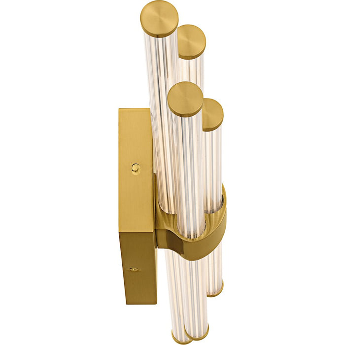 Quoizel Talbott LED 32" Bath Light, Gold/Clear Ribbed Acrylic