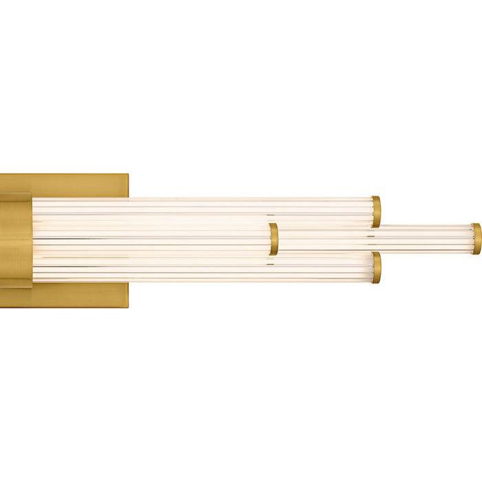 Quoizel Talbott LED 32" Bath Light, Gold/Clear Ribbed Acrylic