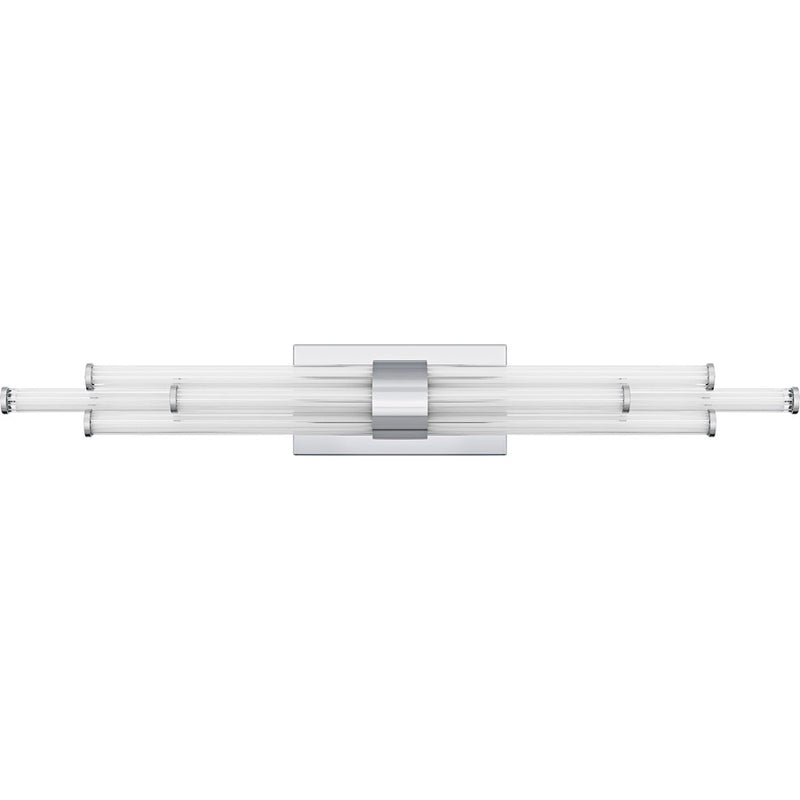 Quoizel Talbott LED 32" Bath Light, Chrome/Clear Ribbed Acrylic