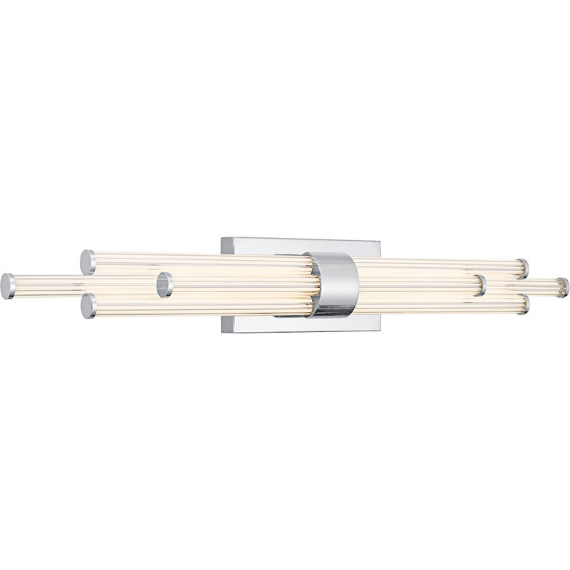 Quoizel Talbott LED 32" Bath Light, Chrome/Clear Ribbed Acrylic