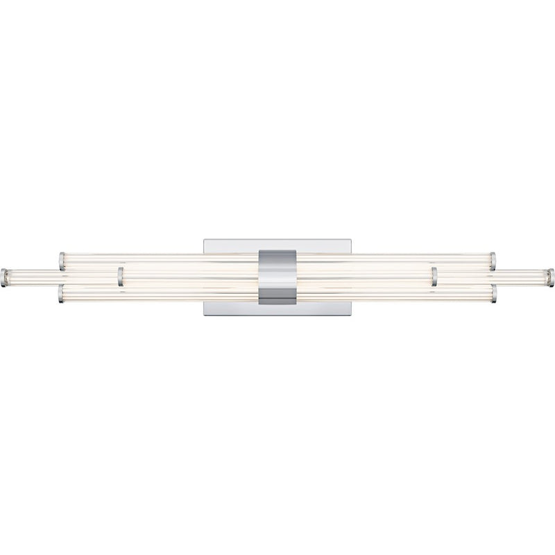 Quoizel Talbott LED 32" Bath Light, Chrome/Clear Ribbed Acrylic