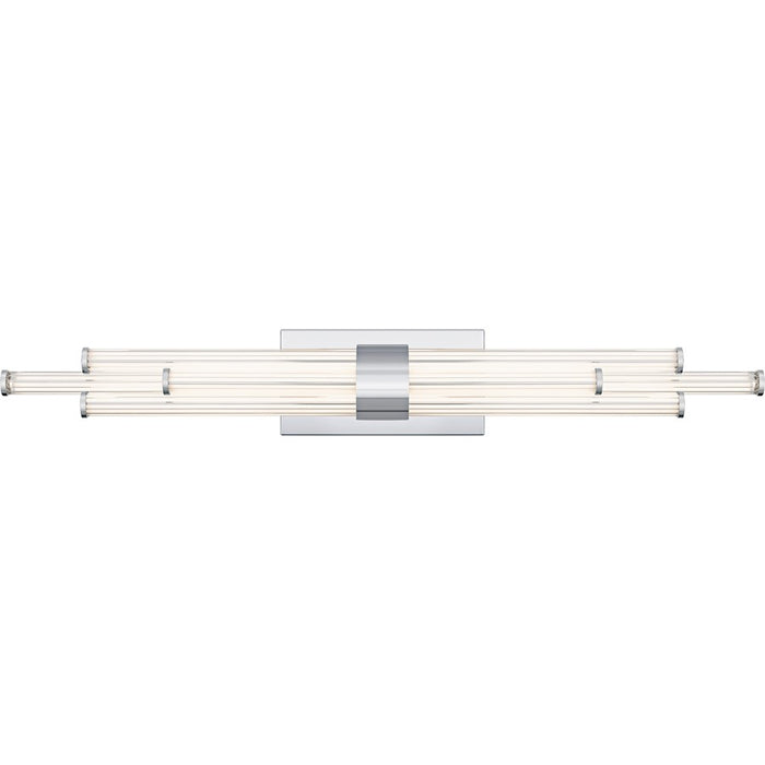 Quoizel Talbott LED 32" Bath Light, Chrome/Clear Ribbed Acrylic