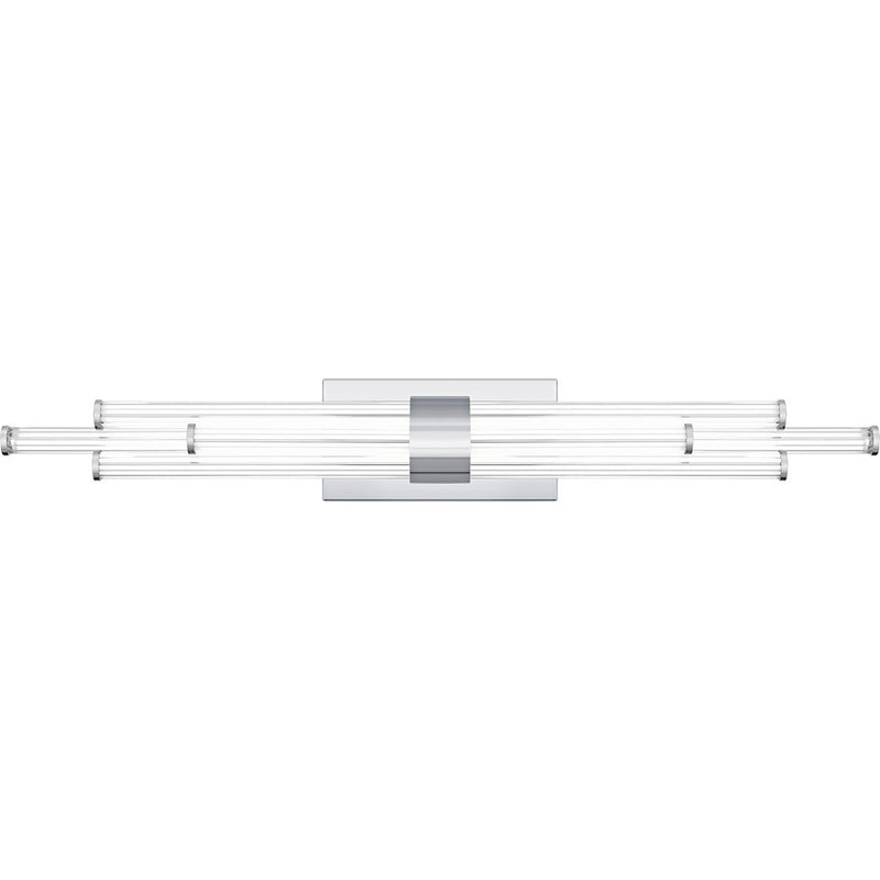 Quoizel Talbott LED 32" Bath Light, Chrome/Clear Ribbed Acrylic
